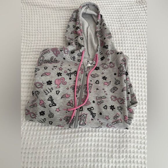 Barbie Tops - Barbie Hoodie with Gray and Pink Design